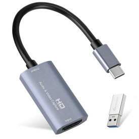 GUERMOK ビデオキャプチャカード USB 3.0 HDMI→USB C オーディオキャプチャカード 4K 1080P60FPS キャプチャデバイス ゲームライブストリーミングビデオレコーダー用 WINDOWS MAC OSシステムで動作