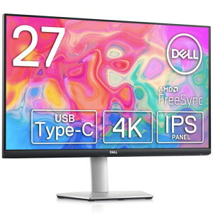 Dell S2722QC 27�C���` 4K ���j�^�[ (3�N�Ԗ��P�_�����ۏ�/IPS�����/USB Type-C�EHDMIx2/sRGB 99%/�c����]�E��������/4ms/AMD FreeSync/�X�s�[�J�[�t)