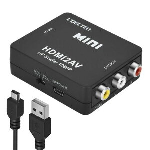 HDMItoRCA�ϊ��R���o�[�^�[L�fQECTEDhdmi����rca1080PHDMIto�R���|�W�b�gPS3PS4Xbox�J�[�i�r�ȂǑΉ������o�͉�USB���d�P�[�u���t��(hdmirca�ϊ�