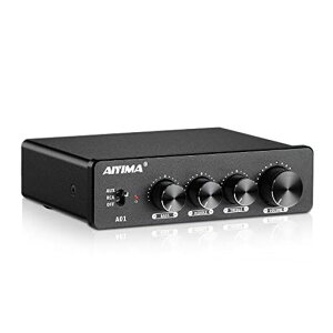 AIYIMA A01 2.0/2.1 �`�����l���A���v 100W*2 �p���[�A���v RCA&AUX TPA3116D2*2+NE5532DR*3 �N���XD �ቹ�ƍ����̃R���g���[���t�� �z�[���X�s�[�J�[�p (�d���t��)