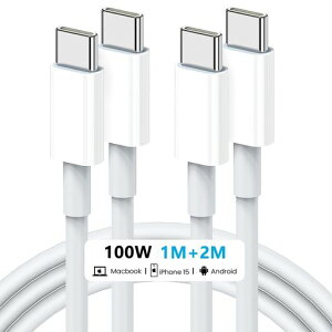 USBTypeC[dP[uUSBC/TypeCP[uy1m+2m2{ZbgzPDΉ100W/5A}[dUSB-Cfh~iPhone16/16Pro/15/15PlusiPad