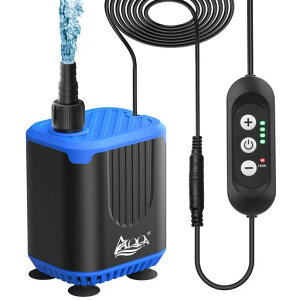 AQQA水中ポンプ小型ポンプコントローラー操作可能排水ポンプ4段階流量調節給餌モード機能吐出量900L/H最大揚程1.2M静音IP68防水循環ポンプ給水ポンプ水槽用ポンプ電動水ポンプ水族館給水…
