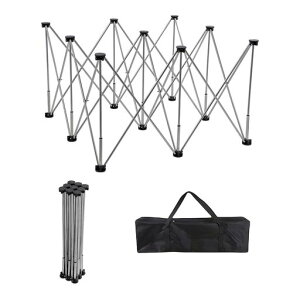 軽量伸縮作業台ステンレス製9脚クイック伸縮式木工工作テーブル折りたたみ式ワークベンチ最大展開寸法114x114x73cm折りたたみ時19x19x88.5cm持ち手袋付属多用途で省スペース強力900kg承重迅速…