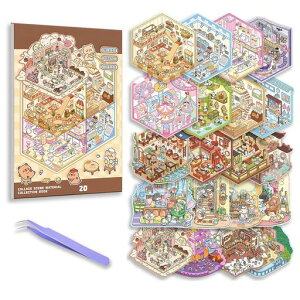 Sitengle3D���i�V�[���V�[���u�b�N20��ރs���Z�b�g�t��3D�n�E�X�X�e�b�J�[�蒠������X�g���X����3D���̂������ᎆ�f�ރ~�j�`���A(�^�C�vA)