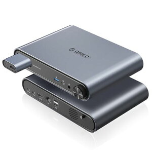 ORICO M.2 NVMe/SATA SSD �P�[�X ���� 10-in-1 USB-C �h�b�L���O�X�e�[�V���� 4K@60Hz HDMI�o�� 10Gbps����USB�|�[�g 100W PD���d RJ45�M�K�r�b�g�L��LAN 3.5mm�I�[�f�B�I�W���b�N