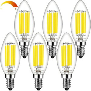Acidea 6W �V�����f���A�d�� 4000K E12���� 60W�`���� �����F 813LM LED �t�B�������g�d�� ������Ή� ���`���Ή� PSE�F�؍ς� �L�z���^�C�v �N���A �ȃG�l 6�Z�b�g