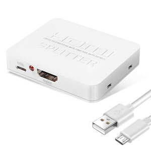HDMI ���z�� 1����2�o�� 4K HDMI�X�v���b�^�[ 2��� �����o�� HDMI ���� �I�[�f�B�I���� 3D 1080P �f�����z�� HDCP1.4 �ȒP�ڑ� PS4|PS3|HDTV|DVD|PC�ȂǕ��L���Ή� �z���C�g