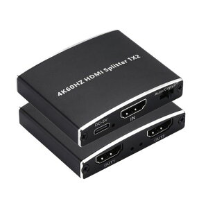 ANBER-TECH HDMI ���z�� 1����2�o�� 4K@60HZ ���� �r�f�I �����o�� �t�� 3D 1080P HDR HDMI 2.0�AHDCP 2.3 ����/�~���[�̂� �g�����[�h�Ȃ� PS3/4/5�AHDTV�AVCD/DVD