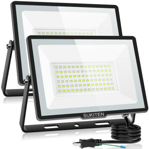 �y���ق̖��邳�E�ȓd�́zSUKITEN ������ led ���O ��Ɠ� 100W 2�Z�b�g 15000���[���� 100V �ɔ��^ IP66�h�� 6500K �����F ���P�x �����M 120°�L�p ������led���C�g ��ԍ�� �H������ �H���p���C�g�c