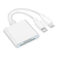 SDカードリーダー Lightning&Type Cメモリカードリーダー 2in2 写真/動画/資料読み込み変換アダプタ i-ph…