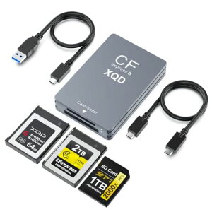 �y2025�V���f���z3in1 CFexpress Type B/XQD/SD �J�[�h���[�_�[ 10Gbps USB-C/USB-A 8K�]����