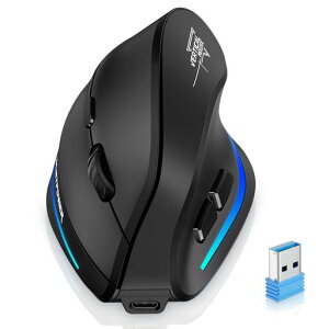 ECHTPower�G���S�m�~�N�X�}�E�X���C�����X�c�^����2.4GHz�É��l�I��LED6�i�KDPI����TYPE-C�[�d���É������Ԏg�p6�{�^���E��p�l�ԍH�w�f�U�C��Windows/MacOS�Ή������}�E�X