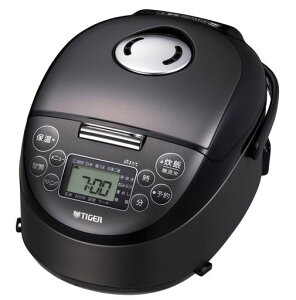 タイガー魔法瓶(TIGER)IH炊飯器3合炊きたて小容量遠赤5層土鍋蓄熱コート釜スチールブラックJPF-G055KL