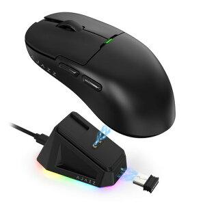 ATTACK SHARKxAJAZZ AJ159P �Q�[�~���O�}�E�X 2.4GHz�����ڑ� USB�P�[�u���ڑ� �}�O�l�b�g�[�d�X�^���h PAW3395�Z���T�[ RGB���C�g 56g�y�� 400mAh�o�b�e���[ USB3.0�R�l�N�^