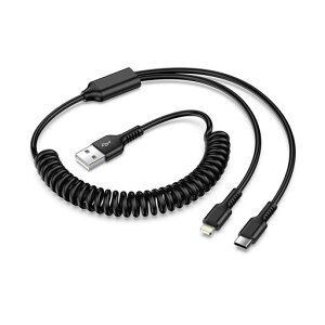 2in1 �[�d�P�[�u�� �R�C���� ���C�g�j���O&�^�C�vC iPhone17�[�d�P�[�u�� �J�[���R�[�h 5V2A �}���[�d Haoano lightning usb-c�P�[�u�� 1�{2�� �ԗp �L�k�R�[�h iPhone