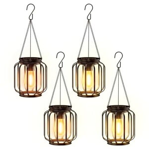 Letmyアウトドアソーラーライトソーラーランタン屋外IP65防水ガーデンライトおしゃれledランタンLEDソーラー提灯夜明け自動オン/オフ庭、花壇、パティオ、玄関、ベランダ、駐車場、歩道…