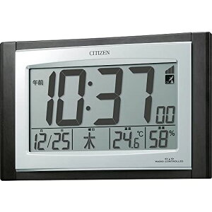 リズム(RHYTHM)シチズン掛け時計電波時計デジタル置き掛け兼用温度湿度カレンダー表示茶(木目仕上)157x240x40mmCITIZENパルデジットコンビR0968RZ096-023