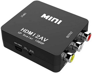 HDMI to RCA �ϊ��R���o�[�^�[ HDMI to AV �R���|�W�b�g1080P���� �����]�� PAL/NTSC�؂�ւ� PS4 PS3 �J�[�i�r�ȂǑΉ� USB���d�P�[�u���t��