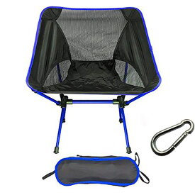 FLY 折りたたみ椅子 コンパクトキャンプ椅子 航空アルミ合金&軽量 耐荷重150KG アウトドアチェア 収納バッグ付き (濃い青)