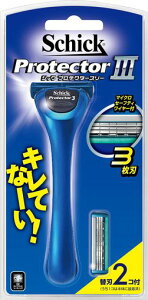 Schick(シック)シックSchickプロテクタースリー3枚刃ホルダー(替刃2コ付)カミソリ剃刀ヒゲソリ髭剃り男性メンズマイクロセーフティワイヤー替刃(1コは本体に装着済み)