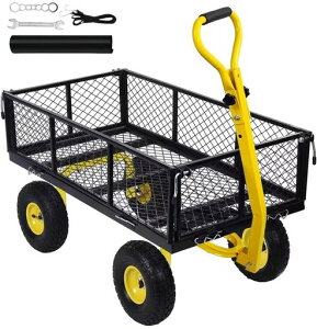 TUIYIDUO�K�[�f���J�[�g�ω׏d400KG�J�S�t����ԉ^����2-in-1�n���h���������ԑ��@�\�_�Ɨp�X�`�[�����b�V���J�[�g�G�A����������~�߃^�C�����O���\�ȑ��ʃK�[�f���q�ɉƒ�p���z�c