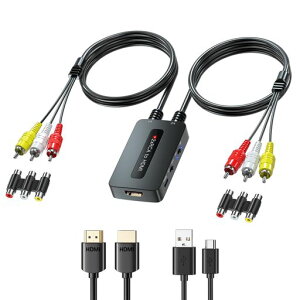 2�|�[�gRCA to HDMI�ϊ��R���o�[�^�[�A�f���A��AV to HDMI�A�_�v �^�[�b�g����HD�ւ̕ϊ��R���o�[�^�[�AN64 Wii PS2 DVD VHS��HD��HDTV�ɕ\��