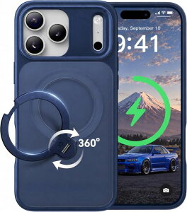 CASEKOO iPhone 18Pro Max/17 Pro Max �p �P�[�X�y2026�ō�����&��_360�x��]�z��_360�x��]�z MagSafe�Ή� �ČRMIL�K�i 360°�S�����ϏՌ� �ő�25W�}���[�d�Ή�