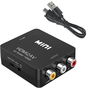 MirhuaHDMItoAV�ϊ��R���o�[�^�[HDMItoRCA�R���|�W�b�g1080P�Ή��A�i���O�ϊ������o�͉e���r/PS3/PS4/PS5PC/BD�v���[���[/switch�p�ϊ��R���o�[�^�[�[�d�P�[�u���t���u���b�N