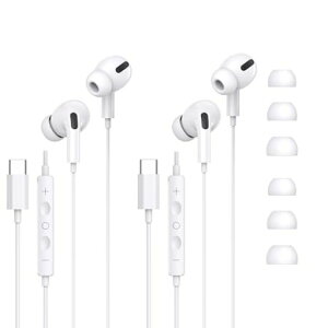 イヤホンタイプcイヤホン有線【iPhone17/16/15シリーズ対応2025新版2個】HiFiクリア通話小型・軽量リモコン付きtype-c人間工学に基づいた絡みに通話対応快適な装着感usbc絡み防止遅延なし