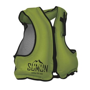 ライフジャケットフローティングベスト川遊び釣り海シュノーケリングベスト手動膨張式エア救命胴衣マリンスポーツ防災台風常備品大雨男女兼用大人用(オリーブ)