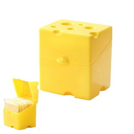 チーズ スライス クリッパー スライスハム収納ボックス チーズスライスホルダー チーズ保存容器 蓋付きバター皿 バターの容器 バターチーズケース キッチン用品 イエロー