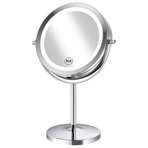Gospire �g�勾 LED�g�勾 ���σ~���[ �g�剻�ϋ� 10�{���t��LED�~���[ LED���C�g�t�� �X�E�B�b�` ���i�K���邳���߉� �R�[�h���X �k���e�C�X�g��� ���ʉ��ϋ� 360�x��] ���肵���y�� �h�V�́c