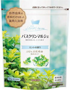 【医薬部外品/合成香料無添加】バスクリンマルシェクール入浴剤ミントの香り480g赤ちゃんと一緒につかえます自然派ほのかなやさしい香り計量スプーン付き480グラム(x1)