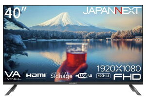 JAPANNEXT 40�C���` ���j�^�[ �t��HD 1920x1080�𑜓x VA �f�B�X�v���C (HDMI/�X�s�[�J�[����/VESA�Ή�) JN-V40TFHD-U