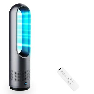 扇風機タワーファン【羽根なし・静音・DCモーター節電】8段階冷風調節100°自動首振り15畳対応強風&おやすみモード省エネ大風量9hタイマー静音省エネ羽なし扇風機リモコン操作リビング…