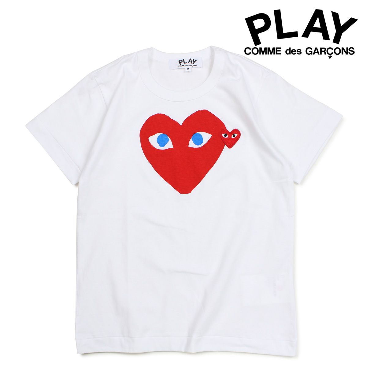 COMME des GARCONS PLAY Tシャツ 半袖 コムデギャルソン レディース RED HEART T-SHIRT ホワイト 白  AZT085 | シュガーオンラインショップ