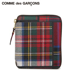 【最大1000円OFFクーポン配布中】 COMME des GARCONS コムデギャルソン 財布 二つ折り メンズ レディース ラウンドファスナー 本革 タータンチェック TARTAN PATCHWORK WALLET レッド SA2100TP