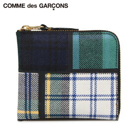 【最大1000円OFFクーポン配布中】 COMME des GARCONS コムデギャルソン 財布 小銭入れ コインケース メンズ レディース L字ファスナー 本革 タータンチェック TARTAN PATCHWORK COIN CASE グリーン SA3100TP