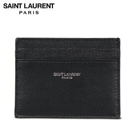 SAINT LAURENT PARIS YSL CREDIT CARD CASE サンローラン パリ パスケース カードケース ID 定期入れ メンズ 本革 ブラック 黒 375946BTY0N