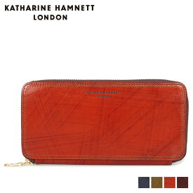KATHARINE HAMNETT LONDON キャサリンハムネット ロンドン 財布 長財布 メンズ ラウンドファスナー WALLET ネイビー オリーブ ブラウン ダークブラウン KH-1214015