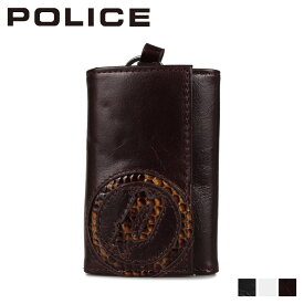 POLICE ポリス キーケース キーホルダー イーブン メンズ 4連 本革 KEY CASE ブラック ホワイト ダーク ブラウン 黒 白 PA-5500