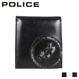 POLICE ポリス 財布 二つ折り イーブン メンズ 本革 BI-FOLD WALLET ブラック ホワイト ダーク ブラウン 黒 白 PA-5502