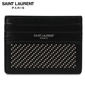 SAINT LAURENT PARIS サンローラン パリ パスケース カードケース ID 定期入れ メンズ 本革 スタッズ CARD CASE ブラック 黒 3759490VGUE