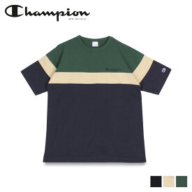 Champion チャンピオン Tシャツ 半袖 メンズ レディース PANEL T-SHIRT ブラック ベージュ ダーク グリーン 黒 C3-T337