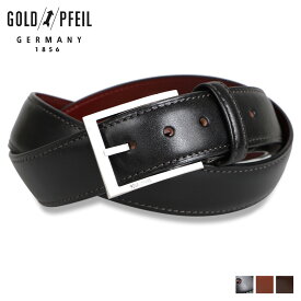 【最大1000円OFFクーポン配布中】 GOLD PFEIL ゴールドファイル ベルト メンズ 本革 LEATHER BELT ブラック ブラウン ダークブラウン 黒 GB52412