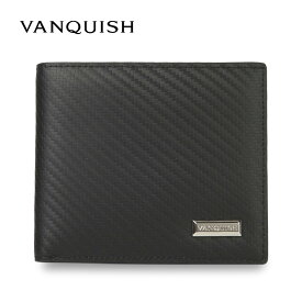 VANQUISH ヴァンキッシュ 二つ折り財布 メンズ 本革 WALLET ブラック 黒 43230