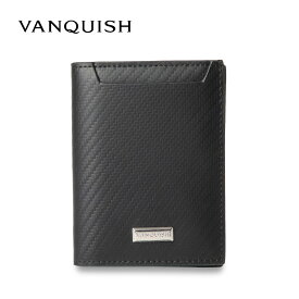 【最大1000円OFFクーポン配布中】 VANQUISH ヴァンキッシュ 二つ折り財布 メンズ 本革 WALLET ブラック 黒 43250