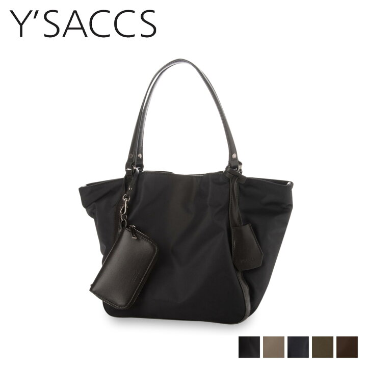 楽天市場 Y Saccs イザック トートバッグ ショルダー レディース ポーチ付 Recycled Nylon 2way Tote ブラック グレージュ ネイビー カーキ ブラウン 黒 007 04 シュガーオンラインショップ