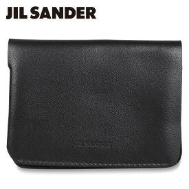 JIL SANDER ジルサンダー 二つ折り財布 ミニ財布 メンズ レディース 本革 DOUBLE CARD WALLET ブラック 黒 JSMT840136 MTS00008N