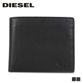 【最大1000円OFFクーポン配布中】 DIESEL ディーゼル 財布 二つ折り メンズ レディース 本革 HISSU HIRESH S WALLET ブラック ブラウン 黒 X08424-P0685